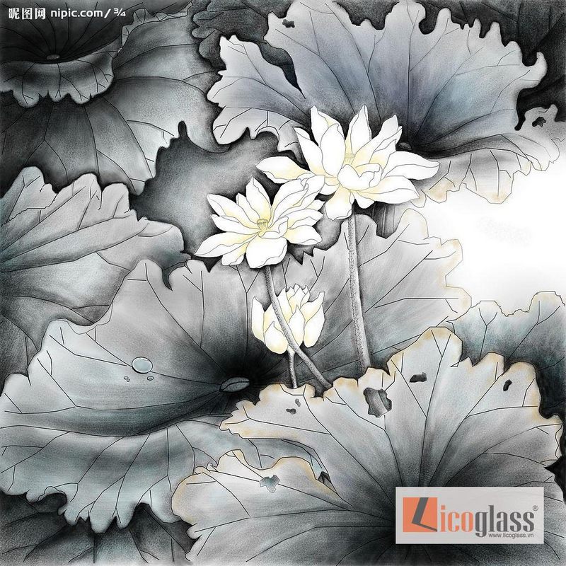 Tranh kính hoa sen TKS04